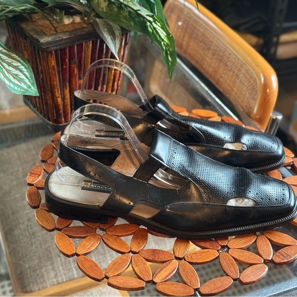 Stacy Adams Black Perforated Cap Toe Slingback City Sandal Size 13 main image 12